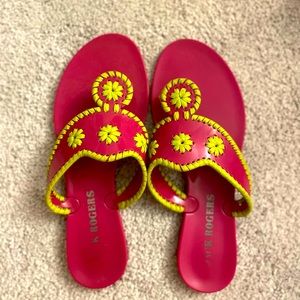 Jack Rogers Hot Pink Flat Sandals size 6